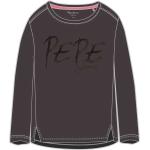 T-shirt manica lunga scontate nere 10 anni di cotone per bambina Pepe Jeans di Dressinn.com 