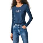 Magliette & T-shirt scontate eleganti blu navy XXS di cotone sostenibili lunghe mezza manica con manica corta per Donna Pepe Jeans Virginia 