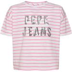 Top scontati rosa 13/14 anni a righe con paillettes mezza manica per bambina Pepe Jeans di Dressinn.com 