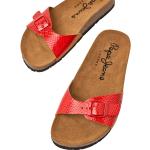 Sandali bassi larghezza A scontati rossi numero 40 in poliuretano per Donna Pepe Jeans Oban 