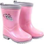 Stivali larghezza E rosa numero 29 in PVC riflettenti da pioggia per bambini Perletti 