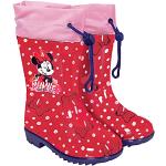 Stivali larghezza E rossi numero 22 in PVC con punta rotonda impermeabili da pioggia per bambini Perletti Disney 