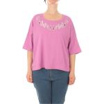 Magliette & T-shirt rosa M di cotone con scollo tondo mezza manica con scollo rotondo per Donna Marina Rinaldi Persona 