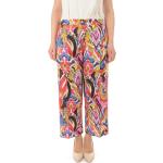 Pantaloni stampati multicolore in viscosa ikat per Donna Marina Rinaldi Persona 