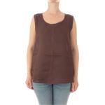 Magliette & T-shirt marroni di tela con scollo tondo senza manica con scollo rotondo per Donna Marina Rinaldi Persona 