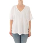 Magliette & T-shirt bianche M di cotone con scollo a V mezza manica con scollo a V per Donna Marina Rinaldi Persona 