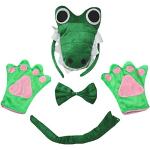 Petitebelle 3D verde coccodrillo fascia coda guanti 4pc costume bambini 1-10 anni (5-10 anni)