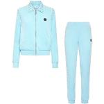 Pantaloni blu chiaro L in ciniglia da jogging per Donna Philipp Plein 