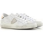 Sneakers stringate bianco sporco numero 37 di gomma con punta rotonda con stringhe per Donna Philippe Model 