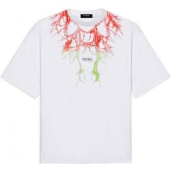 Phobia red and green lightning white tee