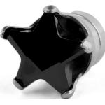 Piccolo orecchino a stella in cristallo nero da 6 mm magnetico