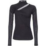 Maglie nere XS in jersey manica lunga con collo alto per Donna Pinko 