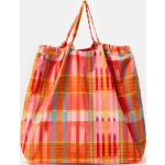 Shopping bags multicolore di cotone a quadri per Donna Piombo 