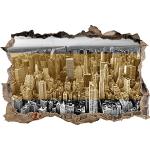 Adesivi murali 3D neri in vinile a tema New York Pixxprint 