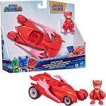 PJ MASKS F2133 Deluxe Vehicle Preschool Toy, Owl Glider Car with Owlette Action Figure for Kids Ages 3 and Up, Black