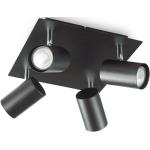 Lampade spot moderne nere in metallo compatibile con GU10 Ideal Lux 
