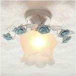 Lampadari rustici di vetro a fiore compatibile con E27 