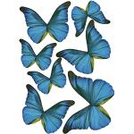 Adesivi murali blu con farfalle 
