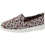 Sneakers larghezza A casual grigie numero 39 leopardate traspiranti platform per Donna 