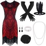Costumi Carnevale rosso scuro XL con frange 