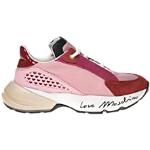 Sneakers larghezza E casual rosa numero 39 di gomma con fibbie per Donna Moschino Love Moschino 
