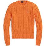 Maglie arancioni XS di cotone tinta unita manica lunga a trecce per Donna Ralph Lauren Polo Ralph Lauren 