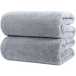 Asciugamani grigi in microfibra 2 pezzi da bagno 