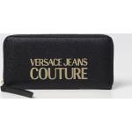 Portafogli a soffietto scontati neri di pelle Versace Jeans 