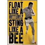 Poster di Mohamed Ali con scritta in inglese "Float Like Butterfly", 61 x 91 cm