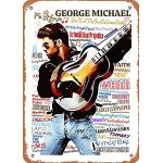 Poster vintage in metallo con icone musicali Pop Art George Michael Pop Art, decorazione da parete, 30,5 x 20,3 cm