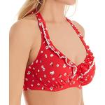 Pour Moi? Sunset Beach Halter Underwired Top Parte Superiore del Bikini, Red/White, 30DD Donna