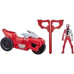 Power Rangers Dino Fury Rip N Go T-Rex Battle Rider And Dino Fury Red Ranger 15-cm-Scale Vehicle And Action Figure Toys, Multicolor (F4213)
