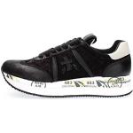 Sneakers larghezza E casual nere numero 38 di cotone con stringhe con tacco da 3 cm a 5 cm platform per Donna Premiata Conny 