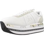Sneakers larghezza E casual bianche numero 35 con stringhe con tacco da 5 cm a 7 cm platform per Donna Premiata Beth 