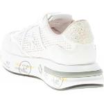 Sneakers larghezza E casual bianche numero 38 di cotone con paillettes con stringhe platform per Donna Premiata 