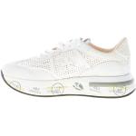 Sneakers larghezza E casual bianche numero 36 di cotone con paillettes con stringhe platform per Donna Premiata 
