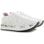Sneakers stringate bianche numero 37 di gomma con punta rotonda con stringhe per Donna Premiata 