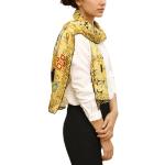 Prettystern Donna 160cm Sciarpa Seta Gustav Klimt D'arte foulard di seta pura Regalo Idee art nouveau Ritratto Adele Bloc-bauer Giallo Oro P865