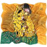 Sciarpe eleganti marroni di seta per cerimonia stampate per Donna Prettystern Gustav Klimt 