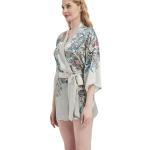 Vestaglie kimono grigio chiaro Taglia unica di seta paisley mini per Donna Prettystern 
