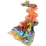 Prettystern Sciarpa Arte Donna Colorata 160cm Di Seta Wassily Kandinsky stampe d'arte Foulard di Seta Pura Regalo Idee Case a Monaco P039
