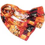 Prettystern sciarpa in Seta donna colorata Gustav Klimt Arte foulard di seta pura Adele Bloch-bauer I Arancio Dorato P444
