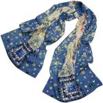Sciarpe eleganti blu di seta stampate per Donna Prettystern Gustav Klimt 