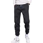Pantaloni cargo casual neri 5 XL taglie comode di cotone patchwork traspiranti per la primavera per Uomo 
