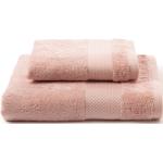 Asciugamani rosa di cotone tinta unita per ospiti Caleffi 