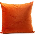 Cuscini arancioni 60x60 cm in velluto tinta unita per divani Caleffi 