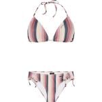 Top bikini rosa XXL taglie comode a righe con glitter per Donna Protest 