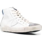 Sneakers alte larghezza A bianche numero 46 di gomma con stringhe Philippe Model Paris 