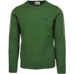 Pullover slim fit scontato verde di lana a girocollo per Uomo Brooksfield 