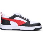 Sneakers basse larghezza E scontate classiche rosse numero 42 di tessuto sintetico con stringhe per Uomo Puma Rebound 